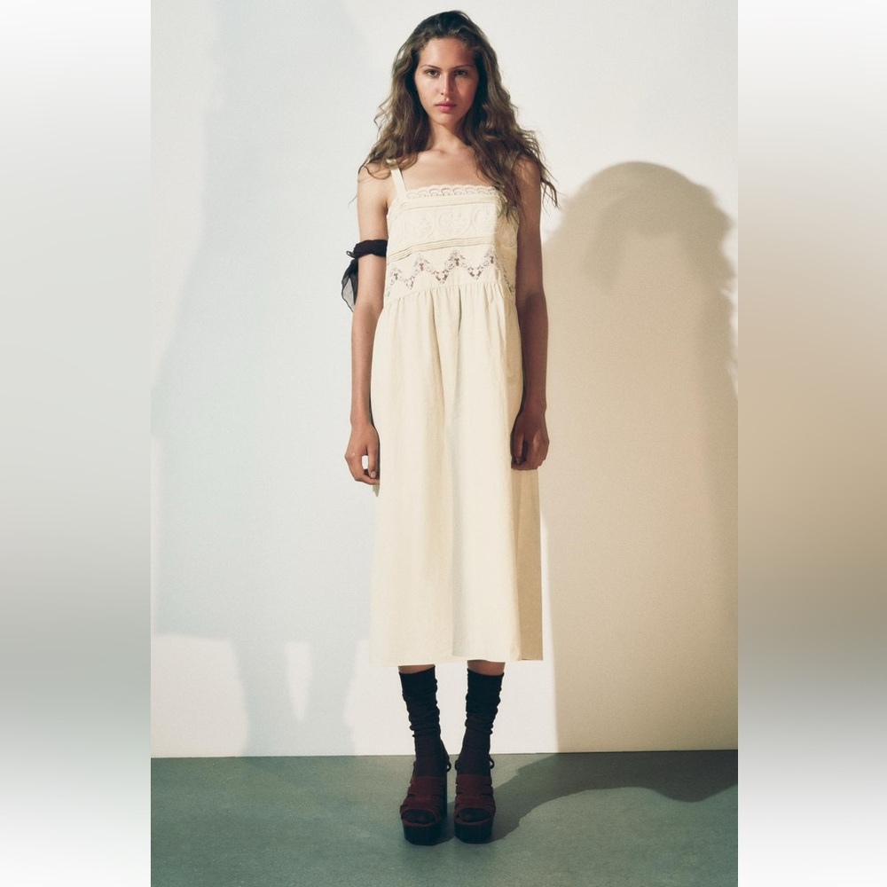 💫 Zara ZW Collection 100% Cotton Dres - NEW 💫 - Picture 9 of 16